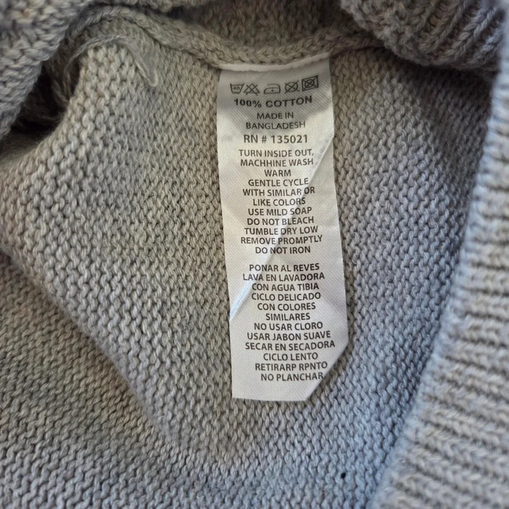 Kian D Los Angeles 1/4 Zip Basket Weave Sweater Mens L Gray Cotton Preppy NWT
